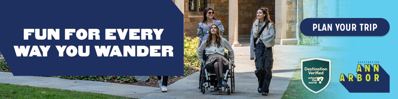 Destination Ann Arbor accessible travel advertisement